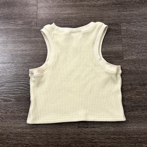 White Fox Boutique WHT FX Ribbed Cropped Tank Top Butter Yellow Size Large - Picture 12 of 13